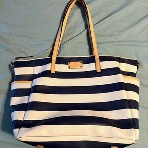 Kate Spade Navy and White Striped Baby Bag